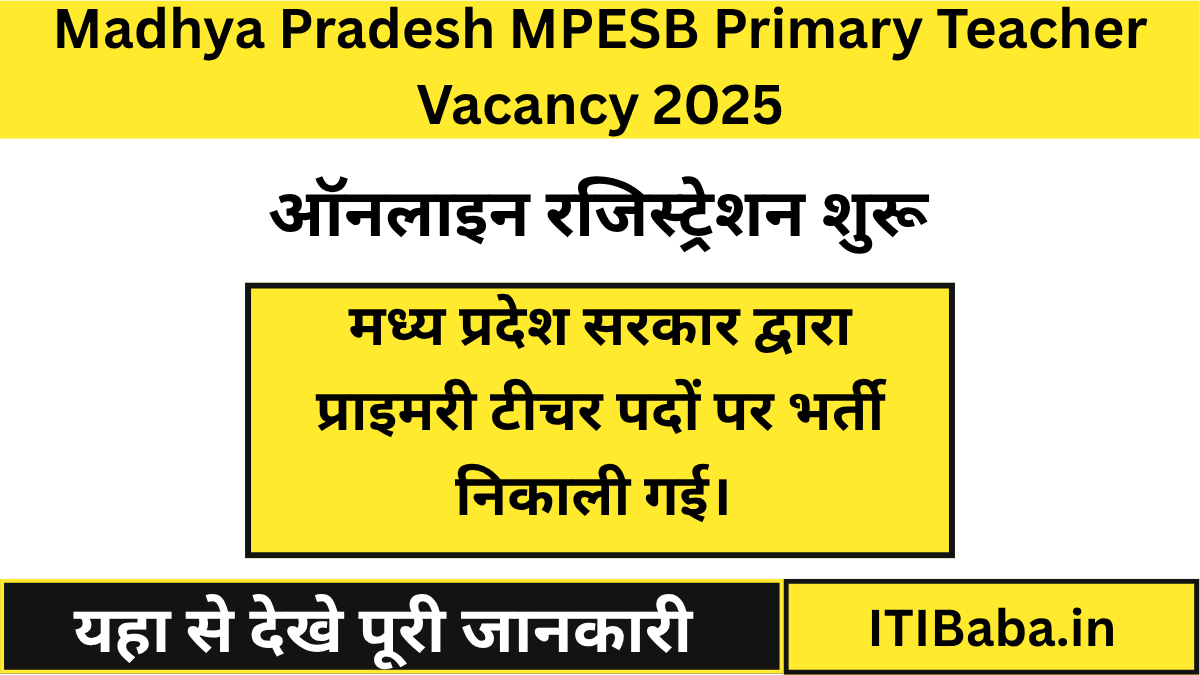 Madhya Pradesh MPESB Primary Teacher Vacancy 2025